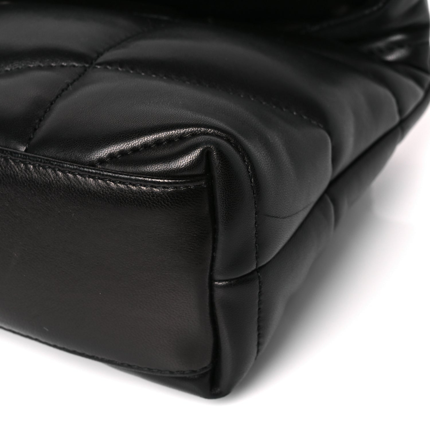 Saint Laurent Lambskin Quilted Toy Loulou Puffer Monogram Chain Satchel Black 9 of 10
