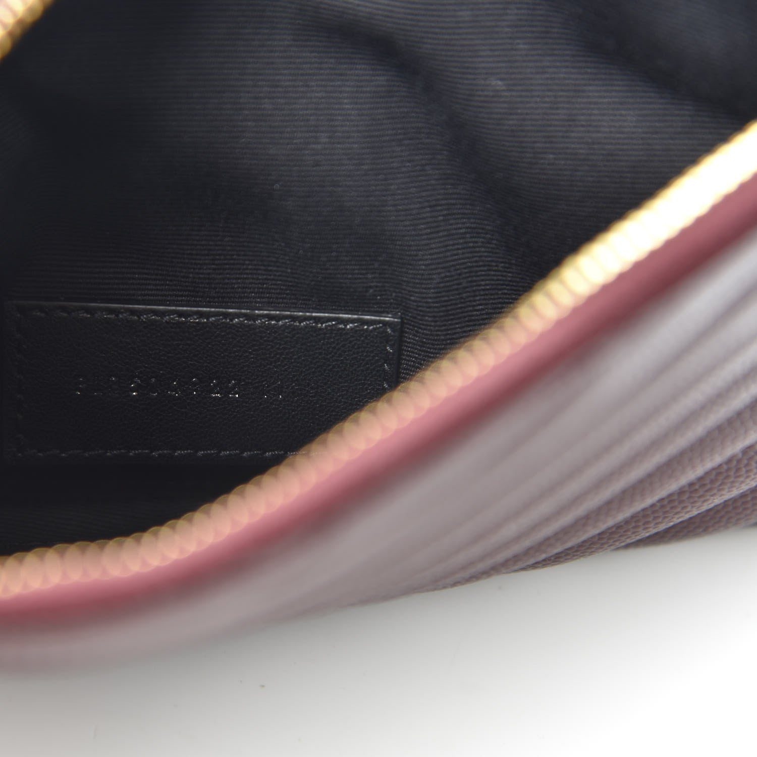 Saint Laurent Grain De Poudre Matelasse Chevron Monogram Bill Pouch Amaranto 8 of 9