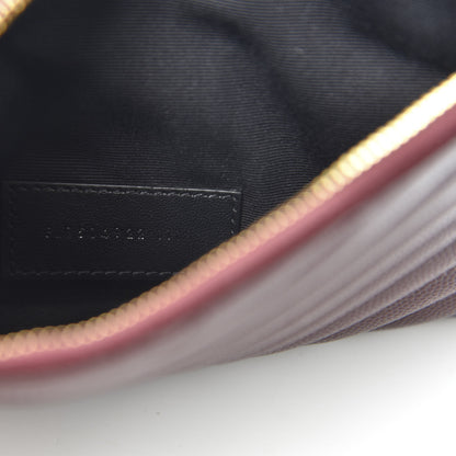 Saint Laurent Grain De Poudre Matelasse Chevron Monogram Bill Pouch Amaranto 8 of 9