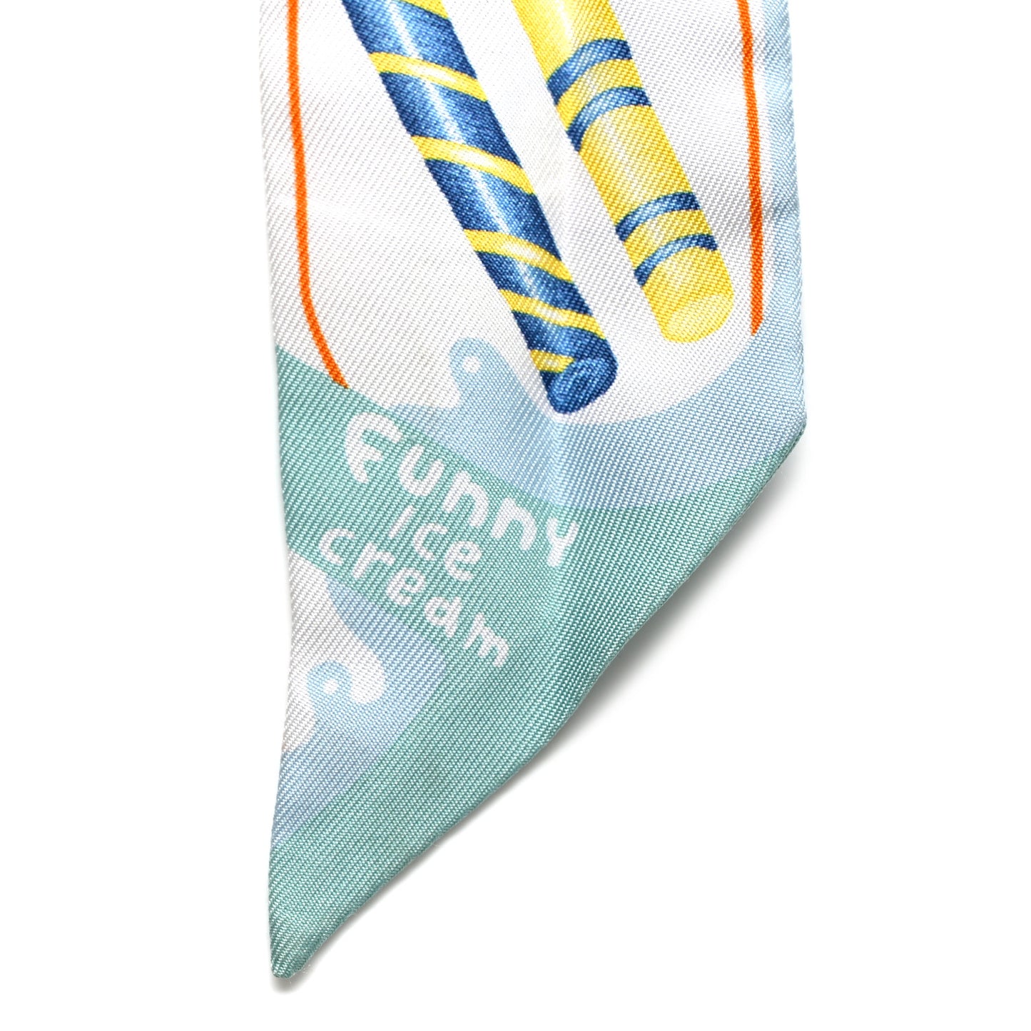 Silk Funny Ice Cream Twilly Aqua Orange Jaune
