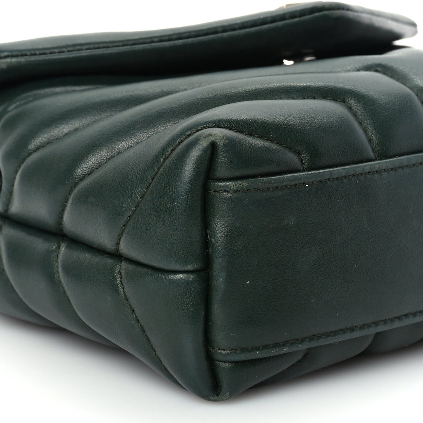 Calfskin Y Quilted Monogram Toy Loulou Crossbody Bag Deep Green