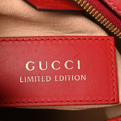 Gucci GG Supreme Monogram Kingsnake Heart Embroidered Mini Chain Shoulder Bag  Beige Hibiscus Red 7 of 9