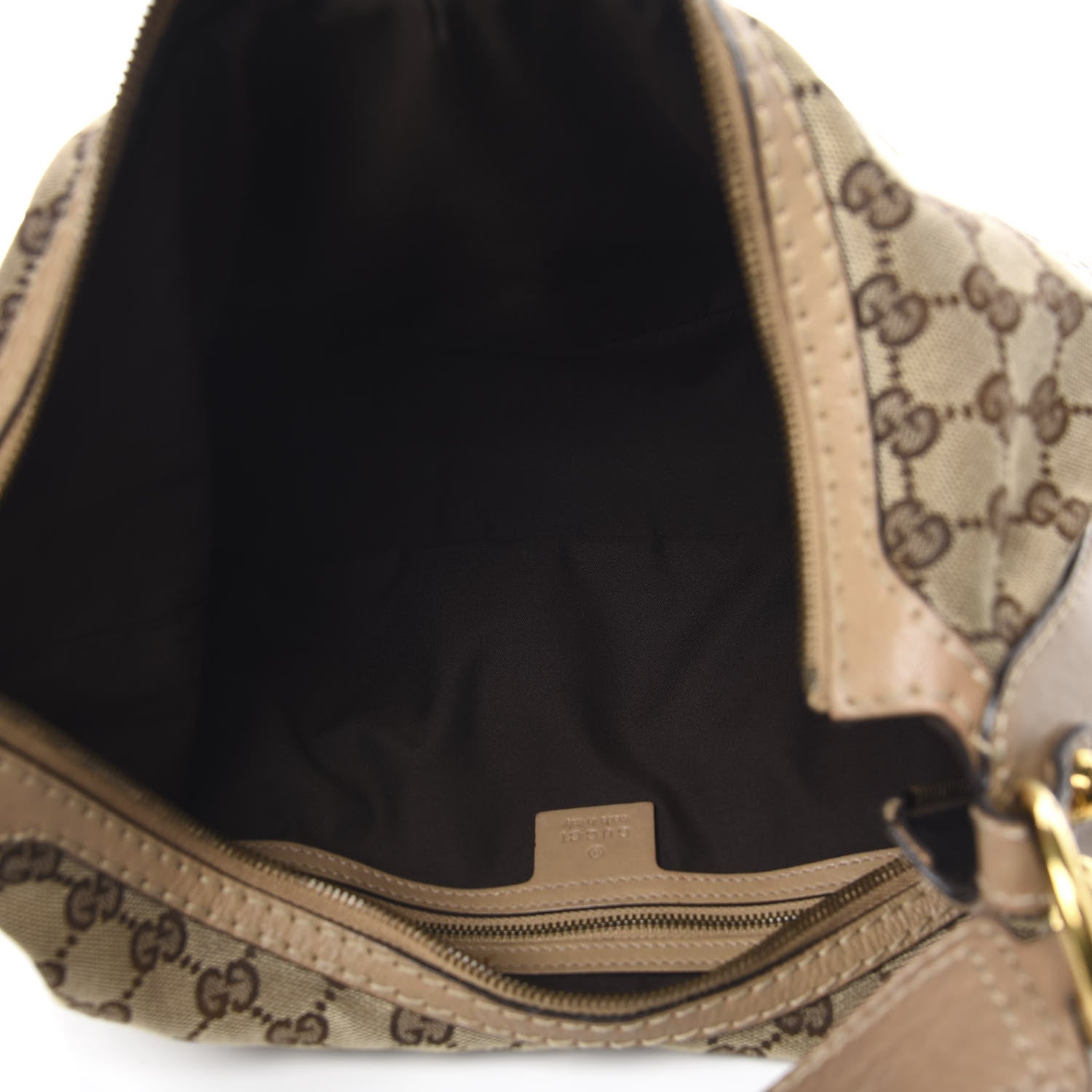 Gucci Monogram Medium Jockey Hobo Beige 6 of 14