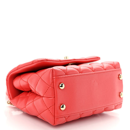 Chanel Caviar Quilted Lizard Embossed Extra Mini Coco Handle Flap Red 4 of 10
