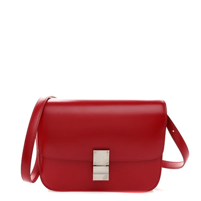 Celine Smooth Calfskin Medium Classic Box Flap Bag Red 1 of 7