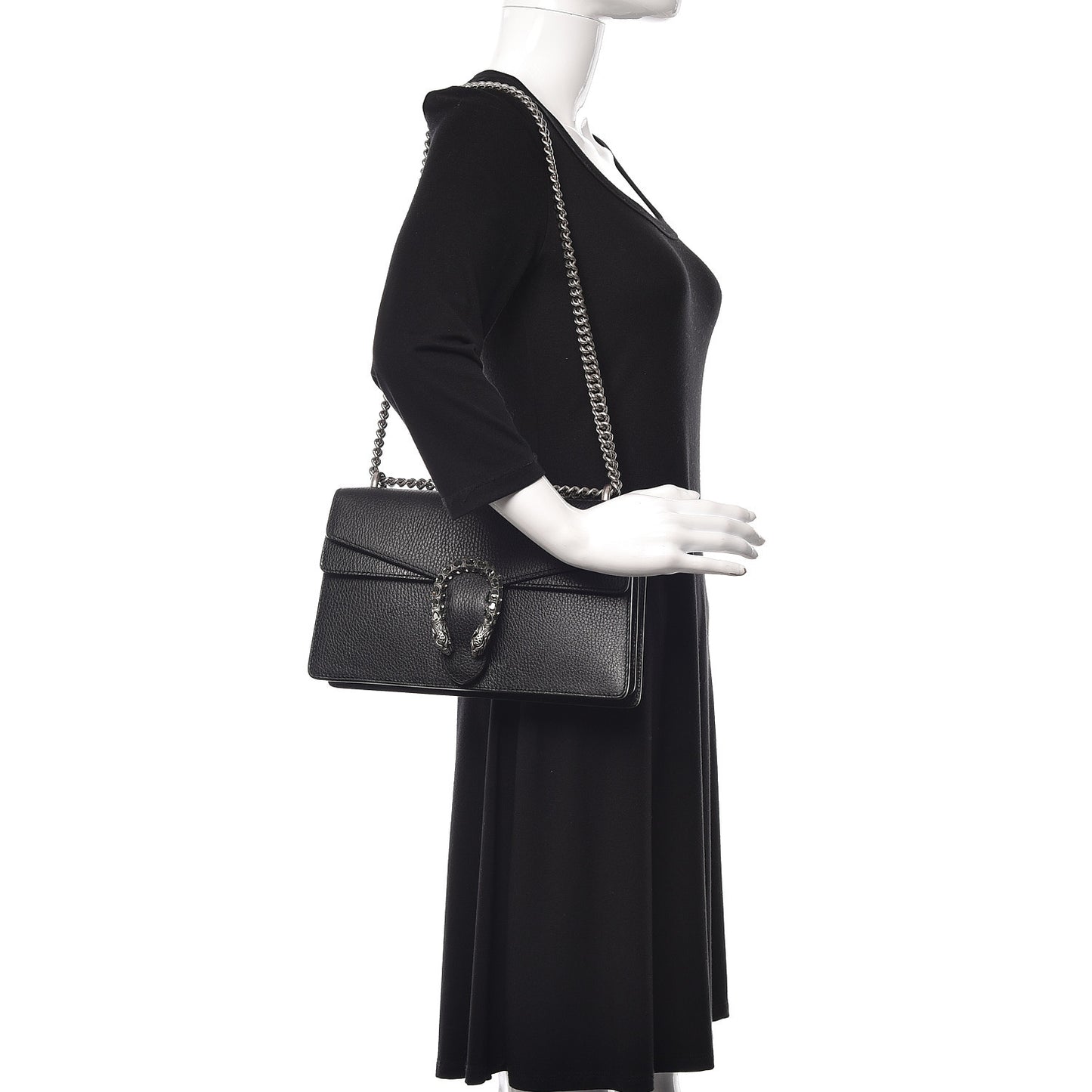 Calfskin Mini Dionysus Chain Wallet Black