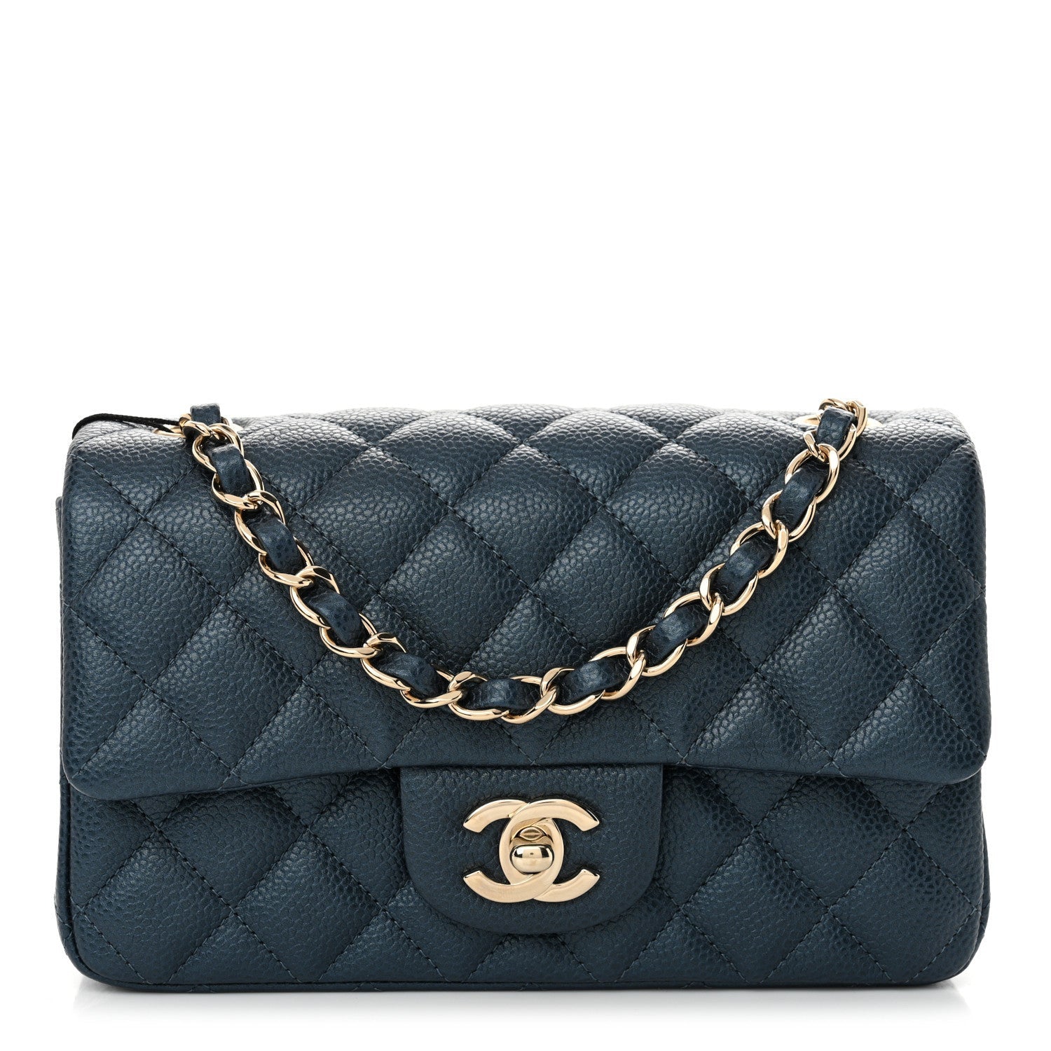 Chanel Iridescent Caviar Quilted Mini Rectangular Flap Dark Blue 1 of 7