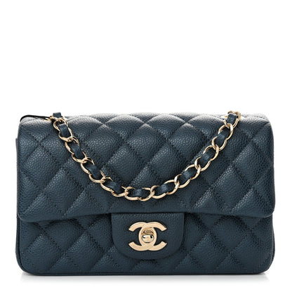 Chanel Iridescent Caviar Quilted Mini Rectangular Flap Dark Blue 1 of 7