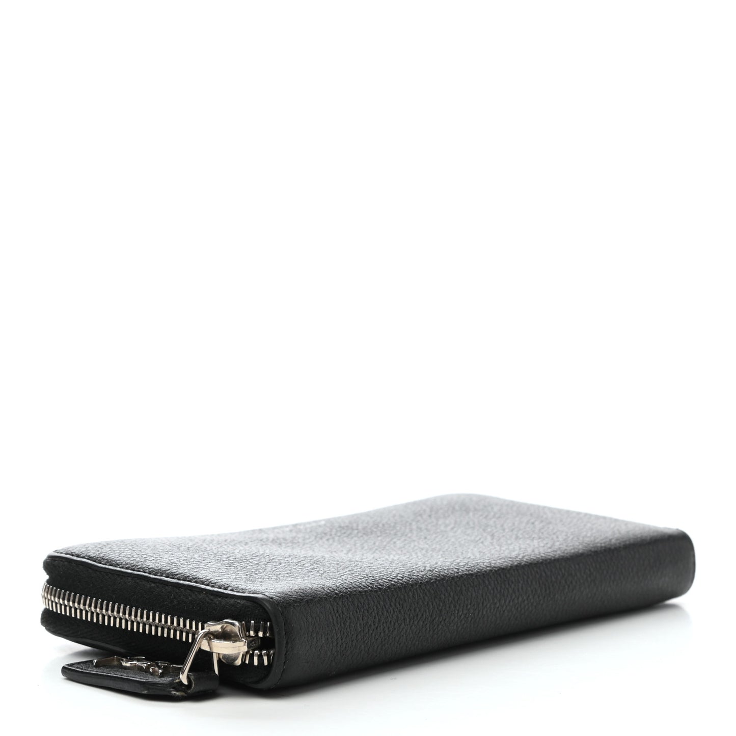 Grained Calfskin Rive Gauche Zip Around Wallet Black