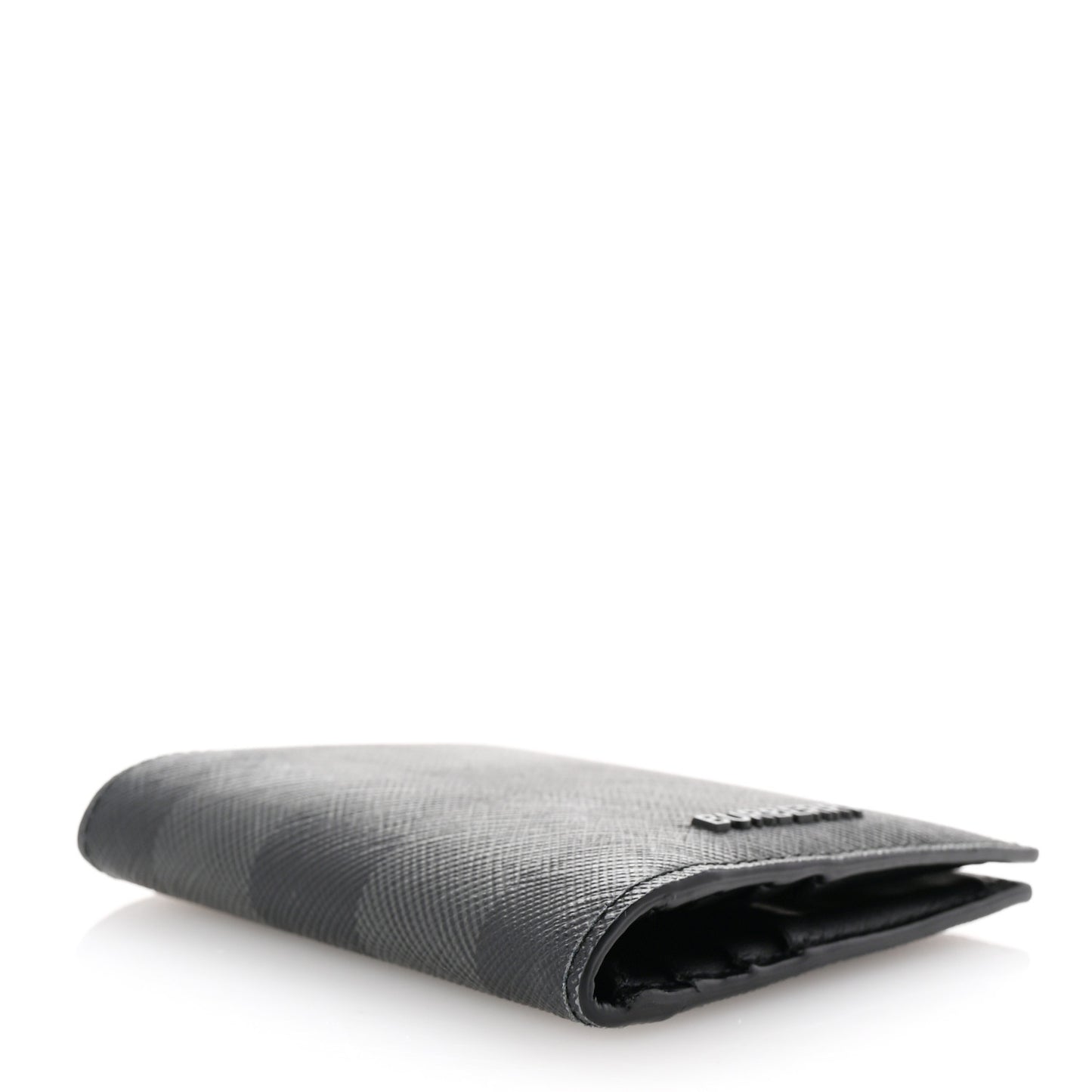 Charcoal Check Calfskin Bi-Fold Wallet