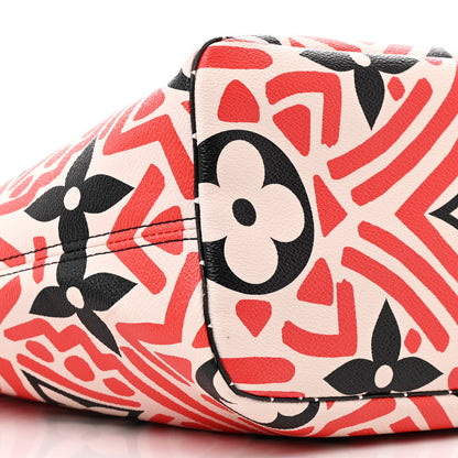 Louis Vuitton Monogram Giant Crafty Neverfull MM Creme Rouge Black 10 of 11