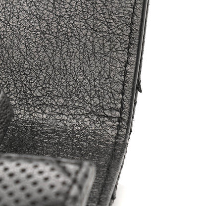 Chanel Perforated Lambskin Quilted Large Gusset Flap Wallet Black 9 of 10