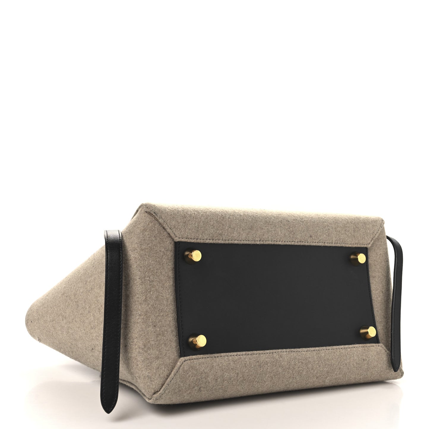 Felt Smooth Calfskin Mini Belt Bag Beige
