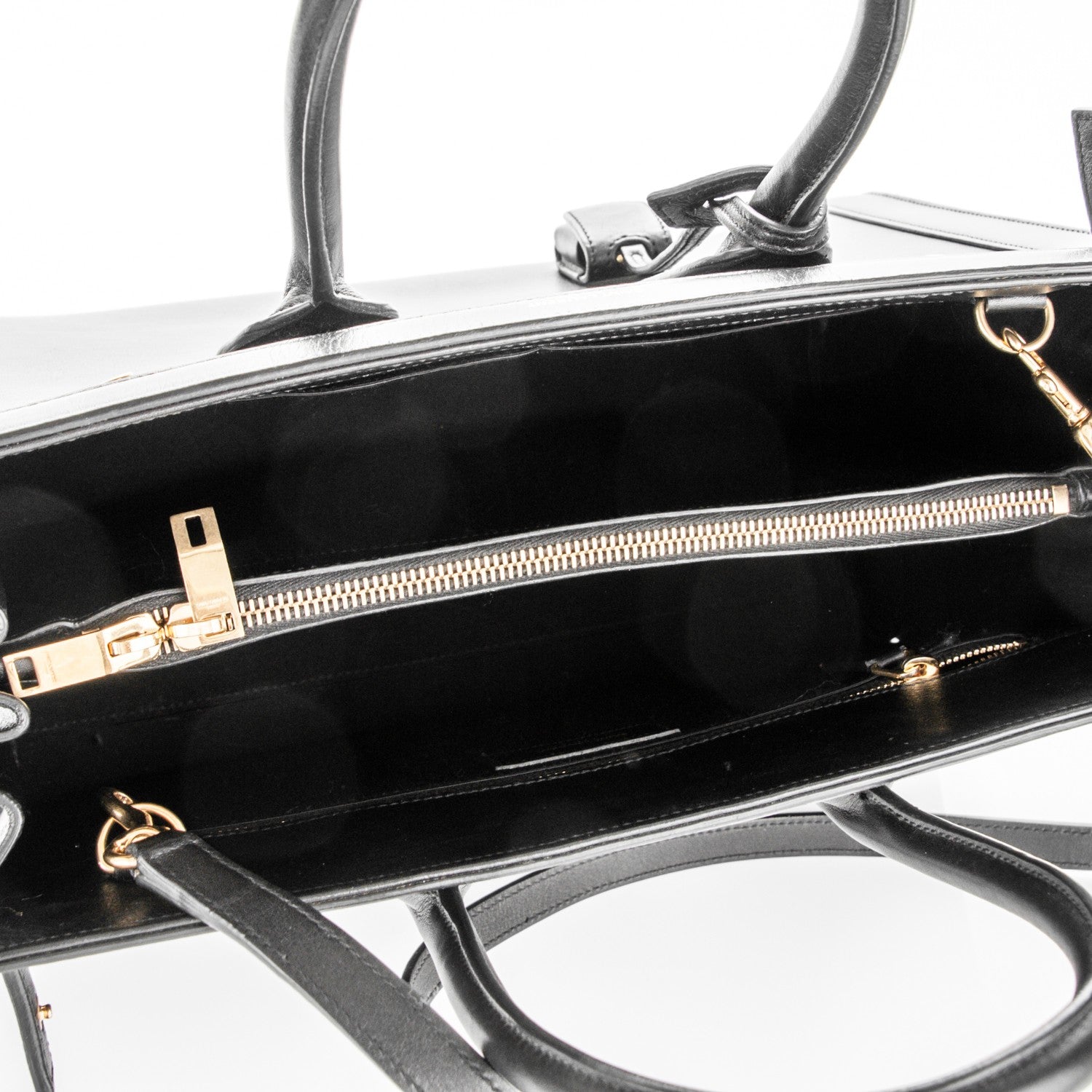 Saint Laurent Calfskin Small Bi-Color Sac De Jour Marine Nero Black 5 of 5