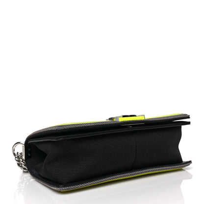 Chanel Canvas Quilted Medium Fluo Boy Flap Black Grey Yellow 4 of 8