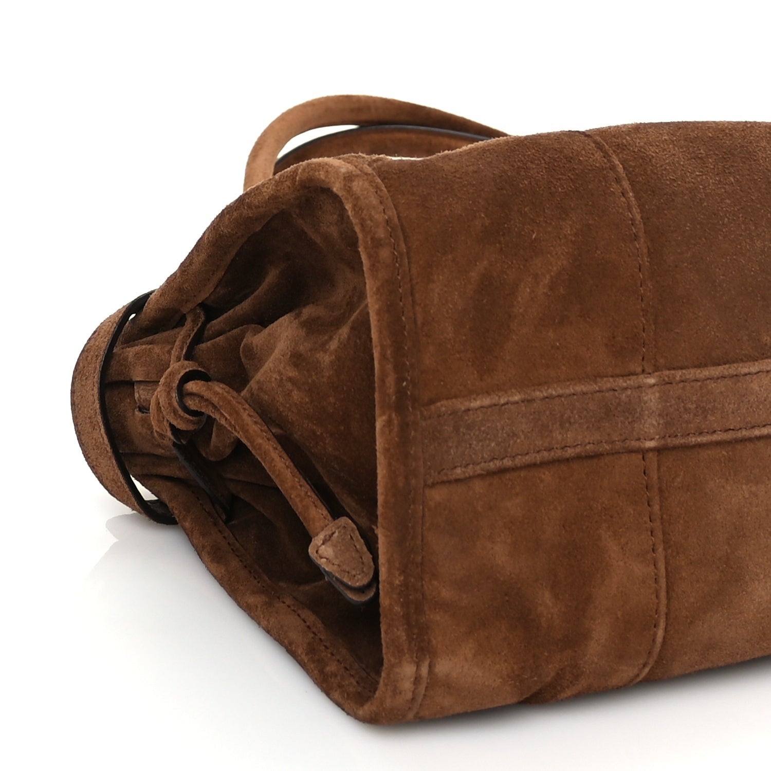 Prada Suede Triangle Medium Bonnie Shoulder Bag Cacao 7 of 8
