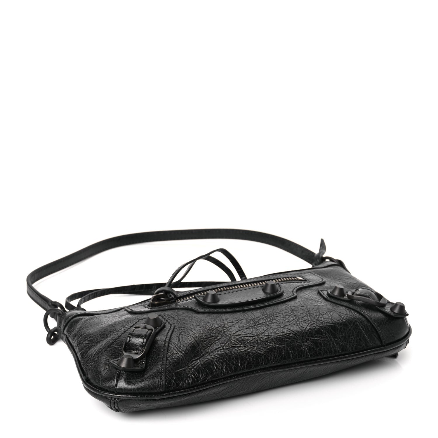 Balenciaga Agneau Arena Classic Hardware Le City Pouch On Strap Black 3 of 9