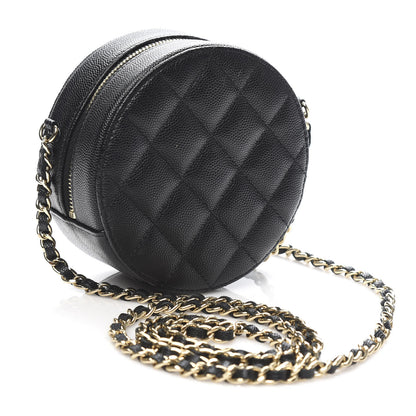Chanel Caviar Quilted Round Clutch With Chain Black 3 of 11