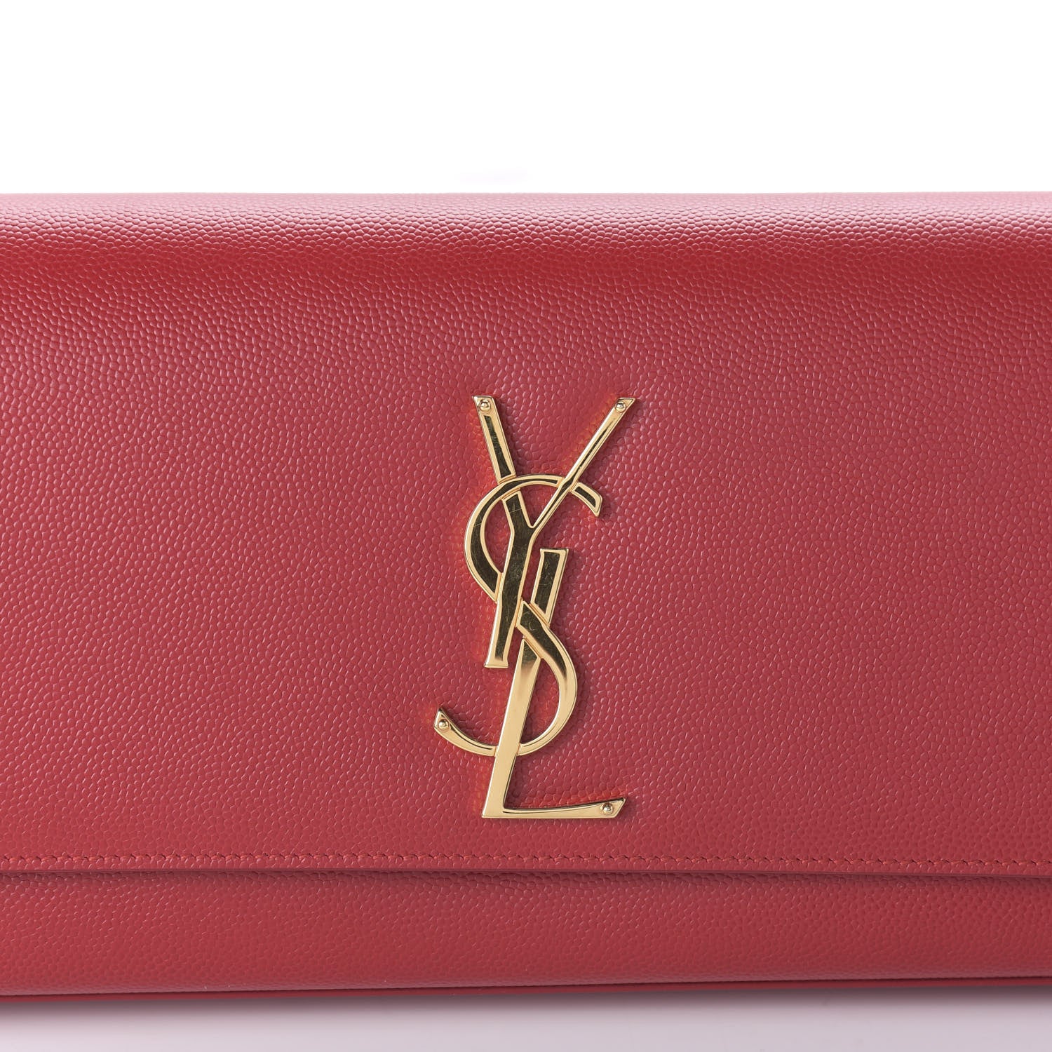 Saint Laurent Grain De Poudre Classic Monogram Cassandre Clutch New Red 9 of 9