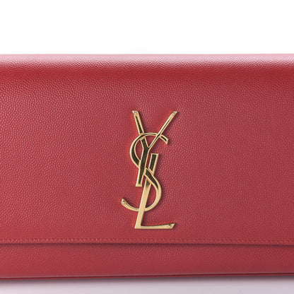 Saint Laurent Grain De Poudre Classic Monogram Cassandre Clutch New Red 9 of 9