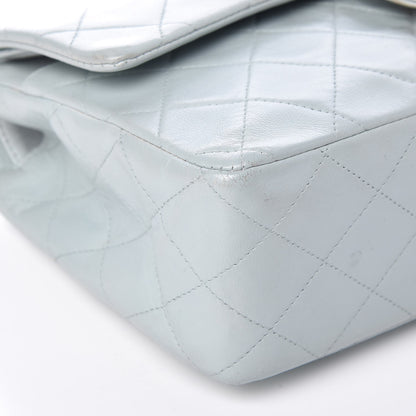 Chanel Lambskin Quilted Medium Double Flap Light Blue 10 of 14