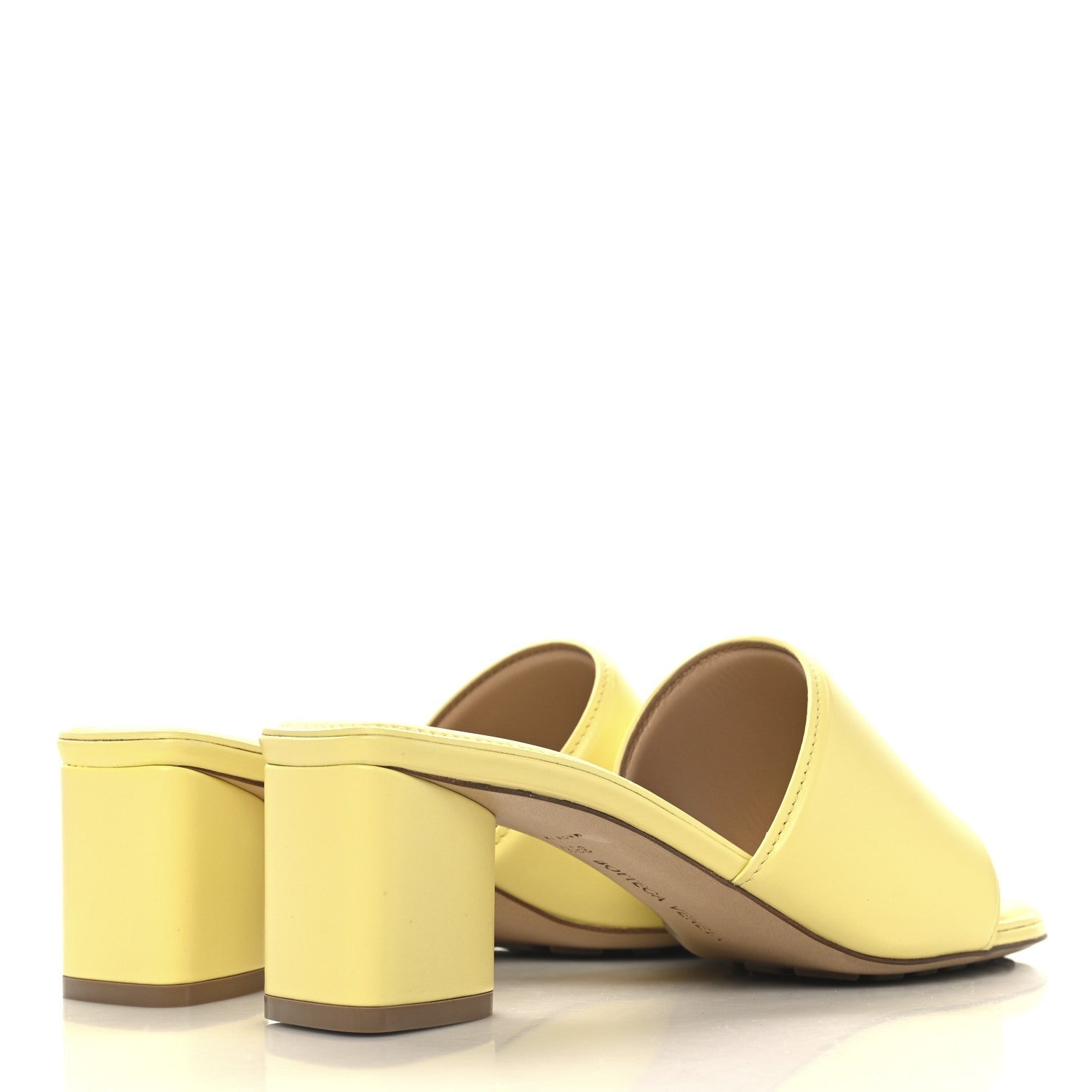 Bottega Veneta Vienna Calfskin The Band Mule Sandals 38.5 Lemonade 5 of 7