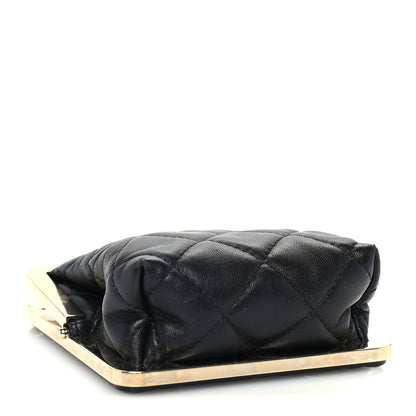 Chanel Lambskin Plexi Quilted CC Evening Clutch With Chain Black 3 of 9