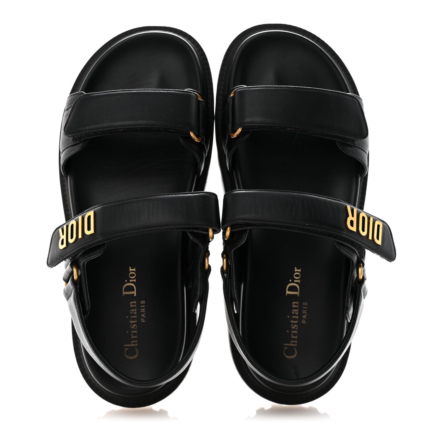 Lambskin Dioract 10mm Slide Sandals 39.5 Black