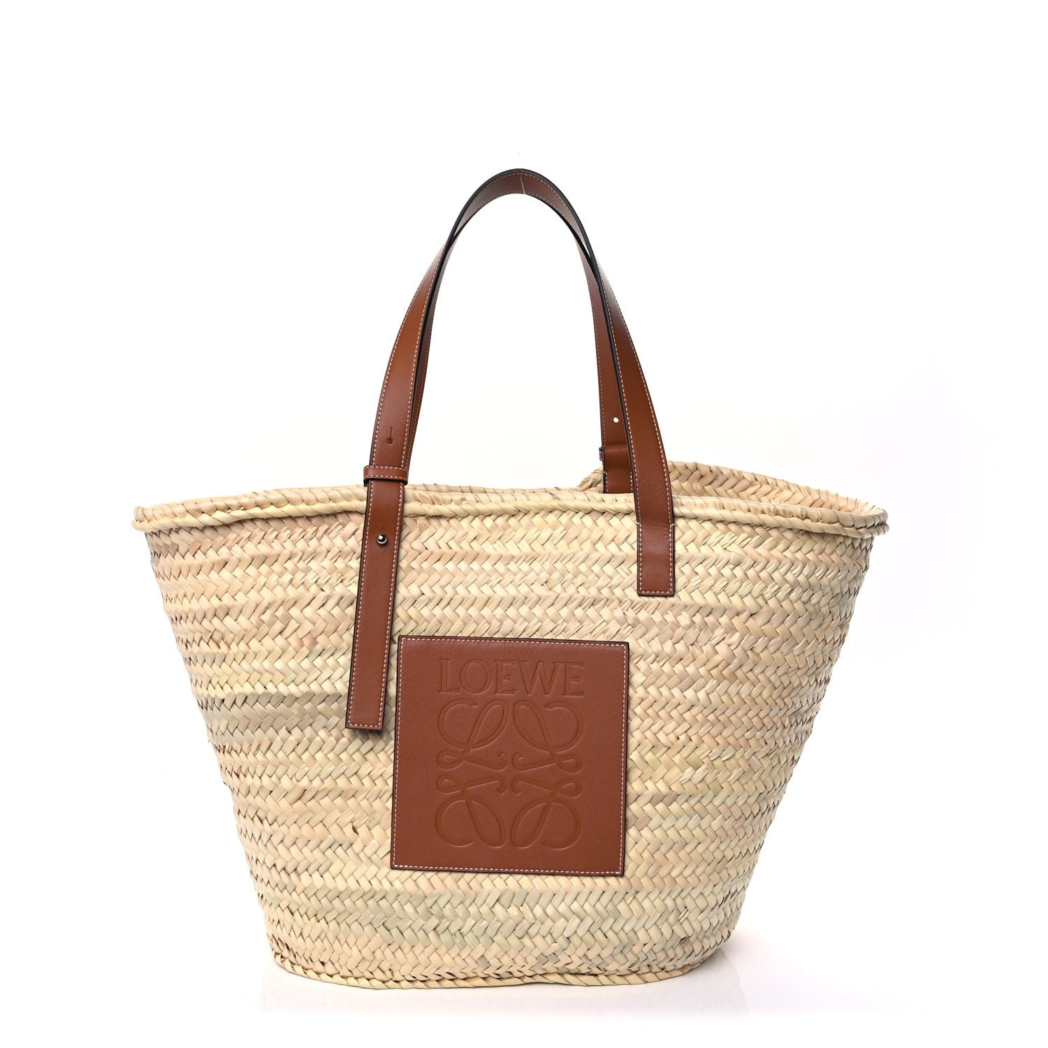 Loewe Raffia Large Basket Tote Bag Natural Tan 1 of 7