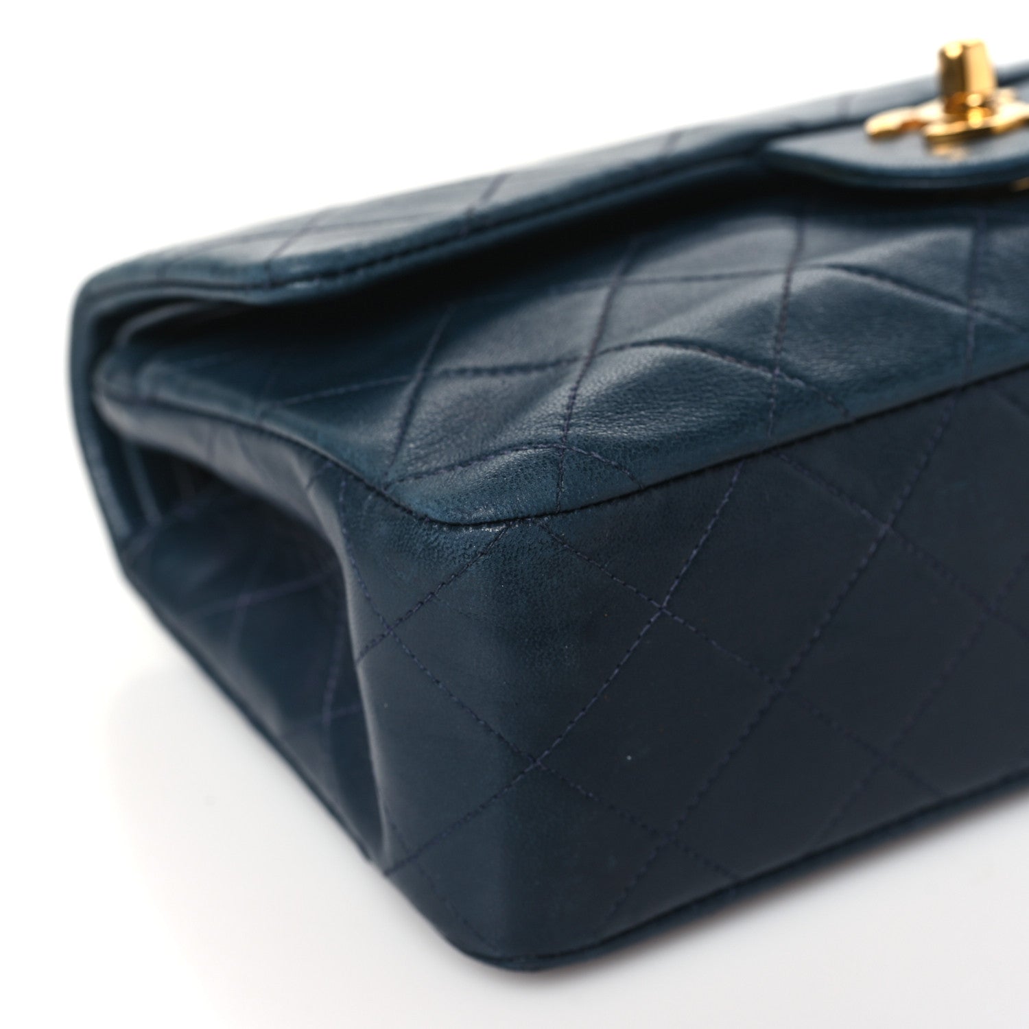 Chanel Lambskin Quilted Medium Double Flap Navy 9 of 15