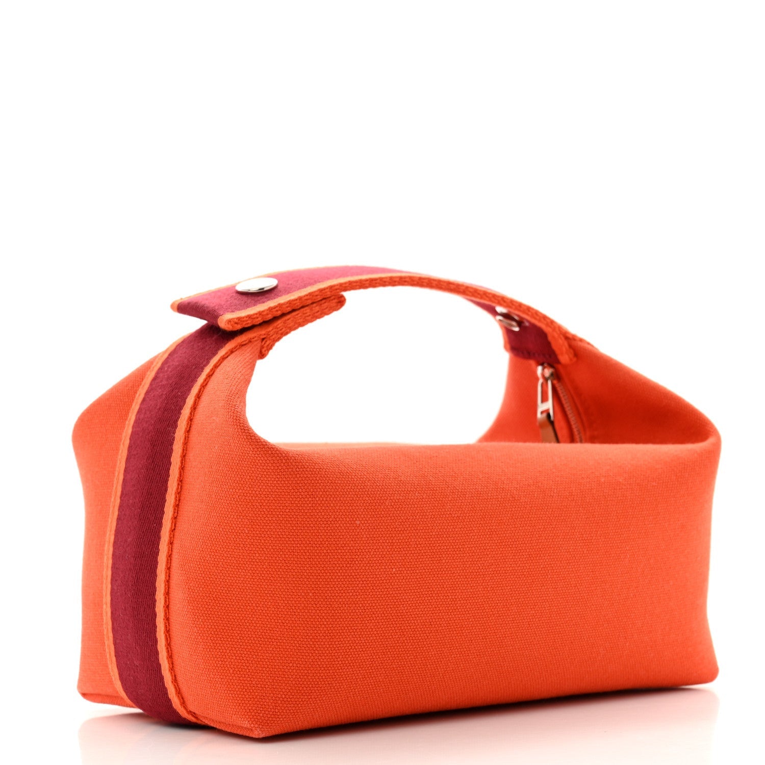 Hermes Canvas Small Bride-A-Brac Pouch Orange Burgundy 3 of 7