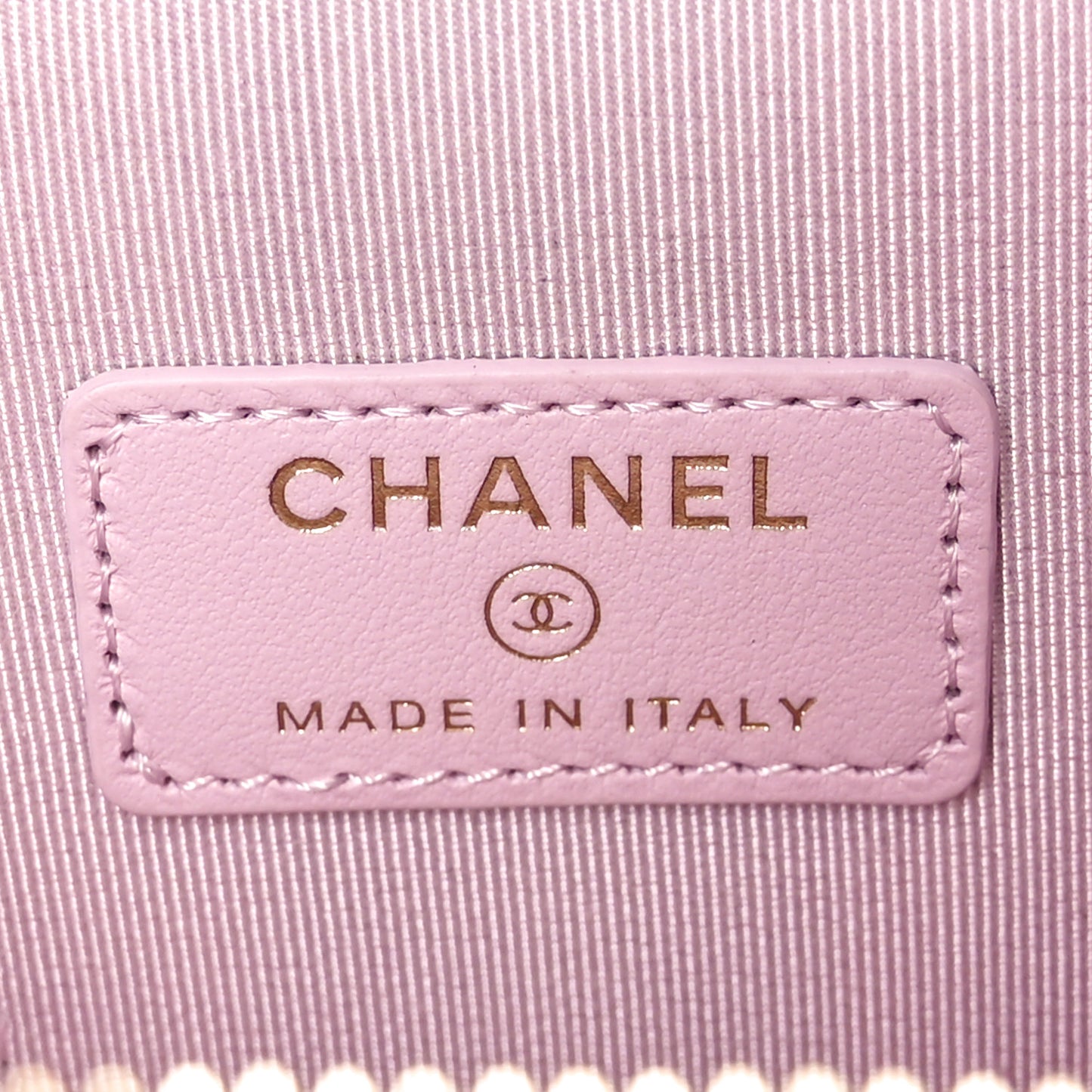 Caviar Quilted Mini Vanity Case With Chain Light Pink