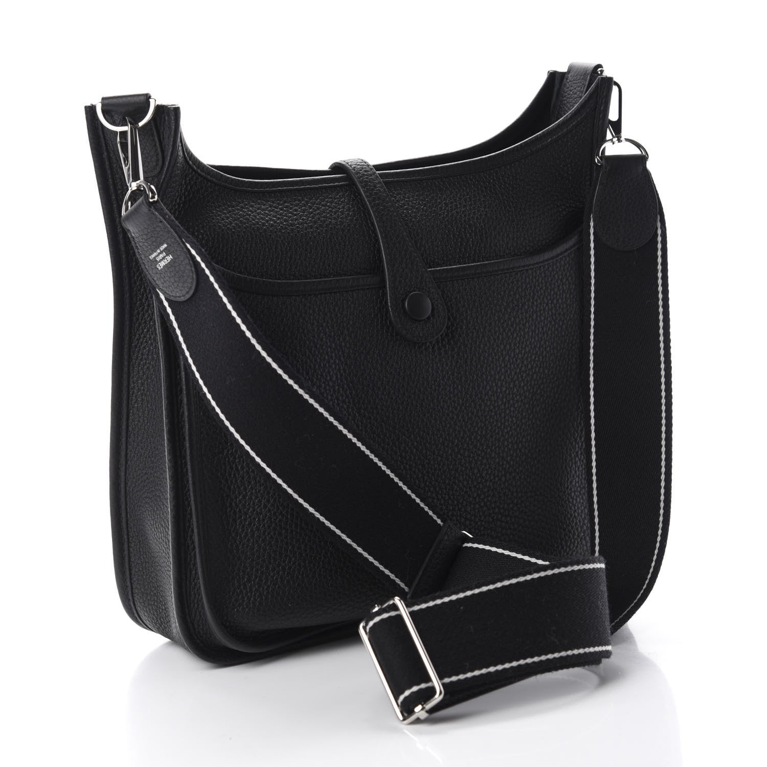 Hermes Taurillon Clemence Amazone Evelyne III PM Black White 3 of 11