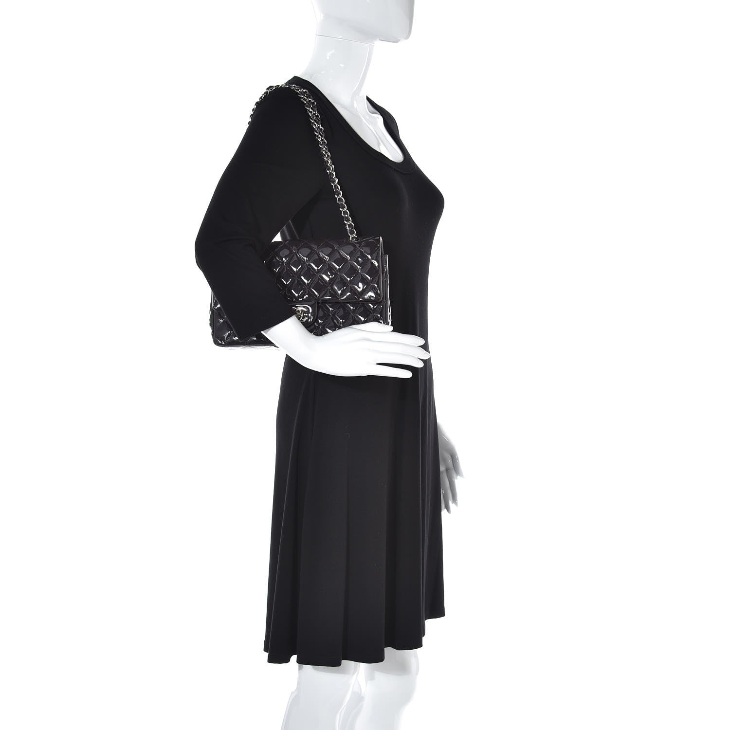 Chanel Patent Quilted Medium Double Flap Purple 2 of 14