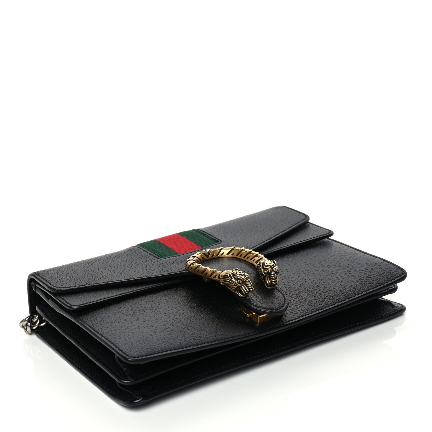 Gucci Calfskin Web Small Dionysus Shoulder Bag Black 3 of 9