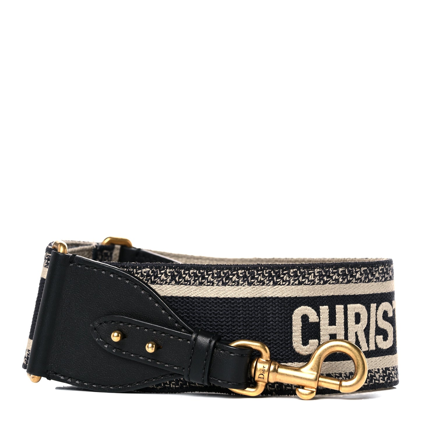 Canvas Embroidered Shoulder Strap Black