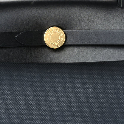 Hermes Toile H Berline Vache Hunter Herbag Zip PM  Black Bleu Nuit 12 of 16