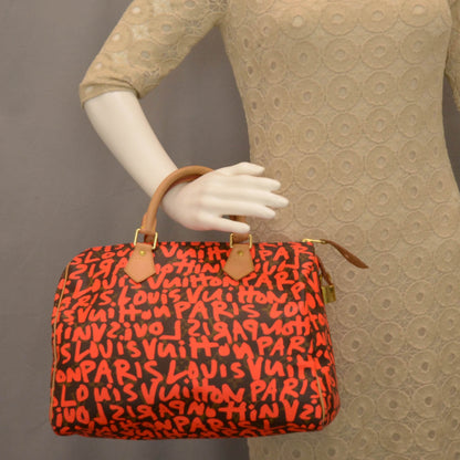 Louis Vuitton Monogram Graffiti Speedy 30 Orange 2 of 9