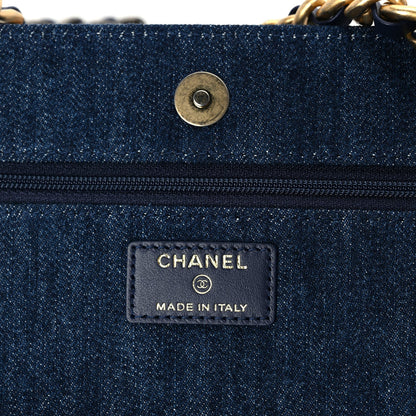 Chanel Denim Quilted 19 Wallet On Chain WOC  Blue 6 of 10