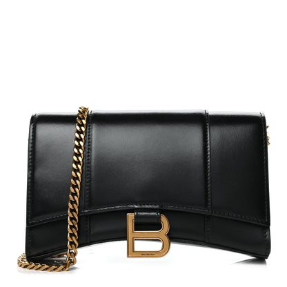 Balenciaga Shiny Box Calfskin Hourglass Chain Bag Black 1 of 9