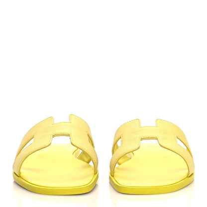 Hermes Epsom Oran Sandals 38 Jaune Pollen 2 of 9
