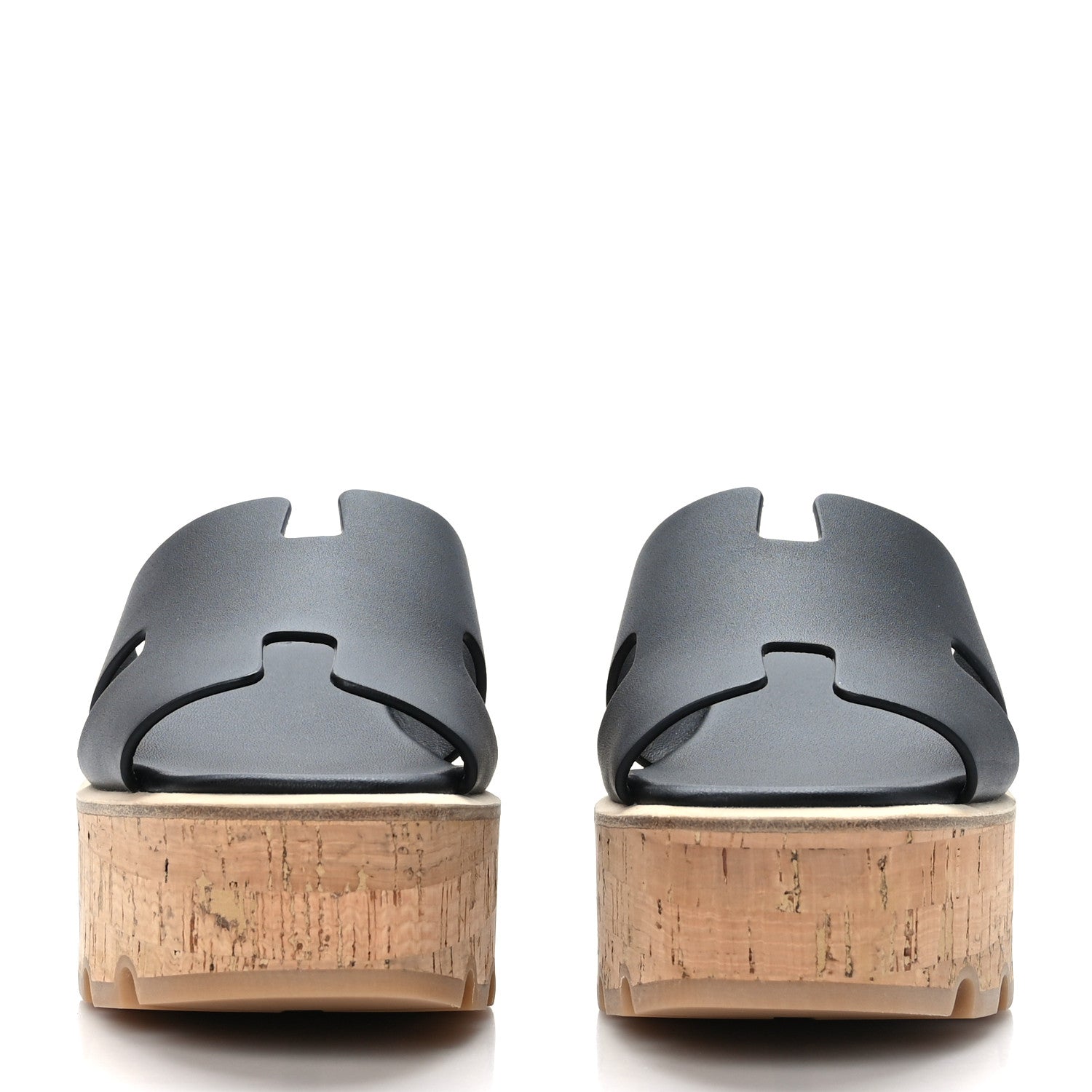 Hermes Calfskin Cork Eze 30 Sandals 37 Black 2 of 9