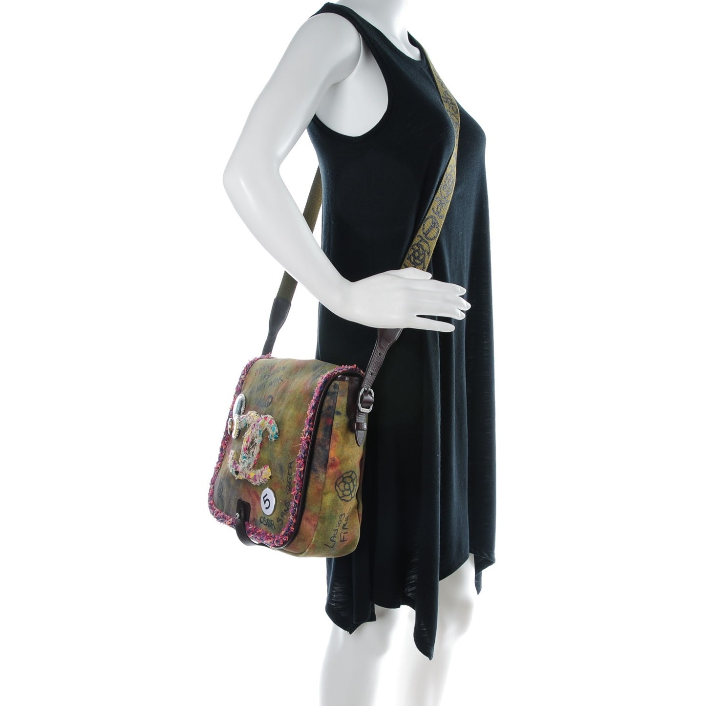 Washed Toile Graffiti On The Pavements Messenger Khaki Multicolor