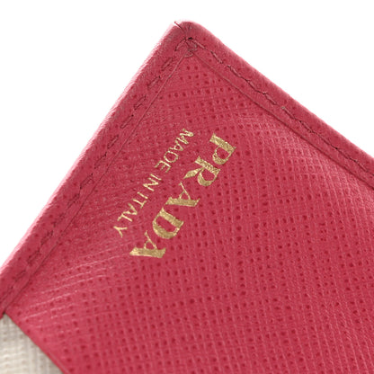 Prada Saffiano Metal Compact Snap Bi-Fold Wallet Peonia 11 of 11