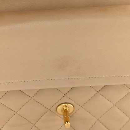 Chanel Lambskin Quilted Medium Double Flap Beige 14 of 20