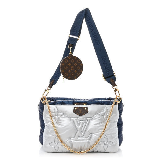 Econyl Monogram Pillow Maxi Multi Pochette Accessories Navy Silver