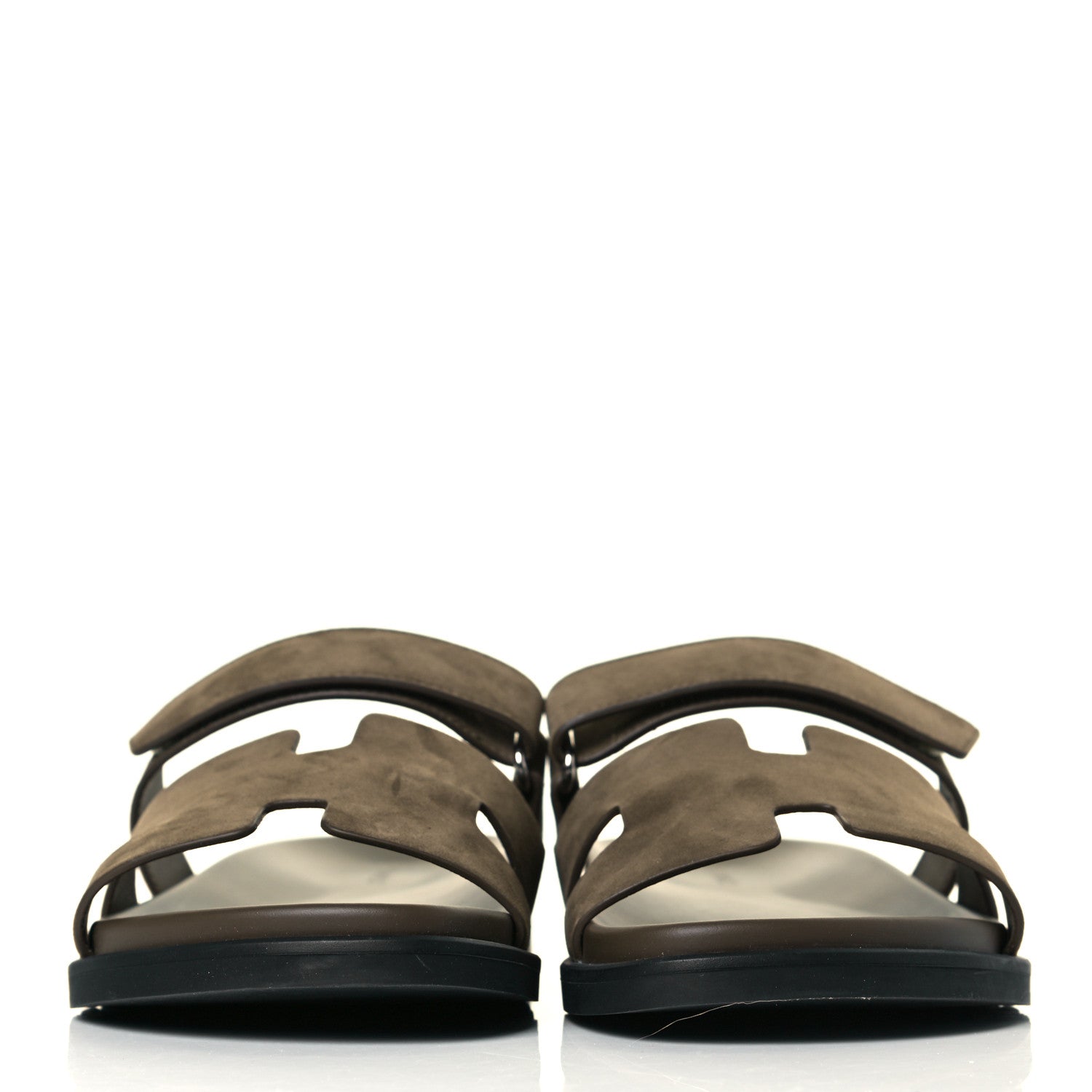 Hermes Suede Goatskin Mens Chypre Sandals 43 Vert Army 2 of 10