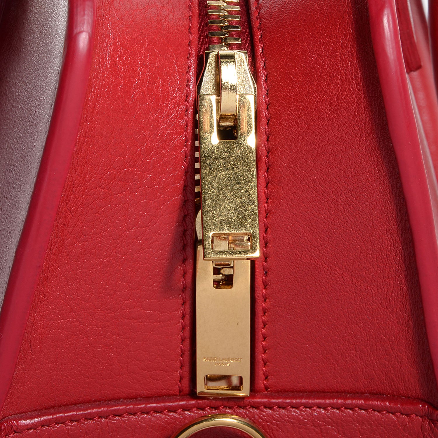 Saint Laurent Calfskin Small Monogram Cabas Lipstick Red 3 of 11