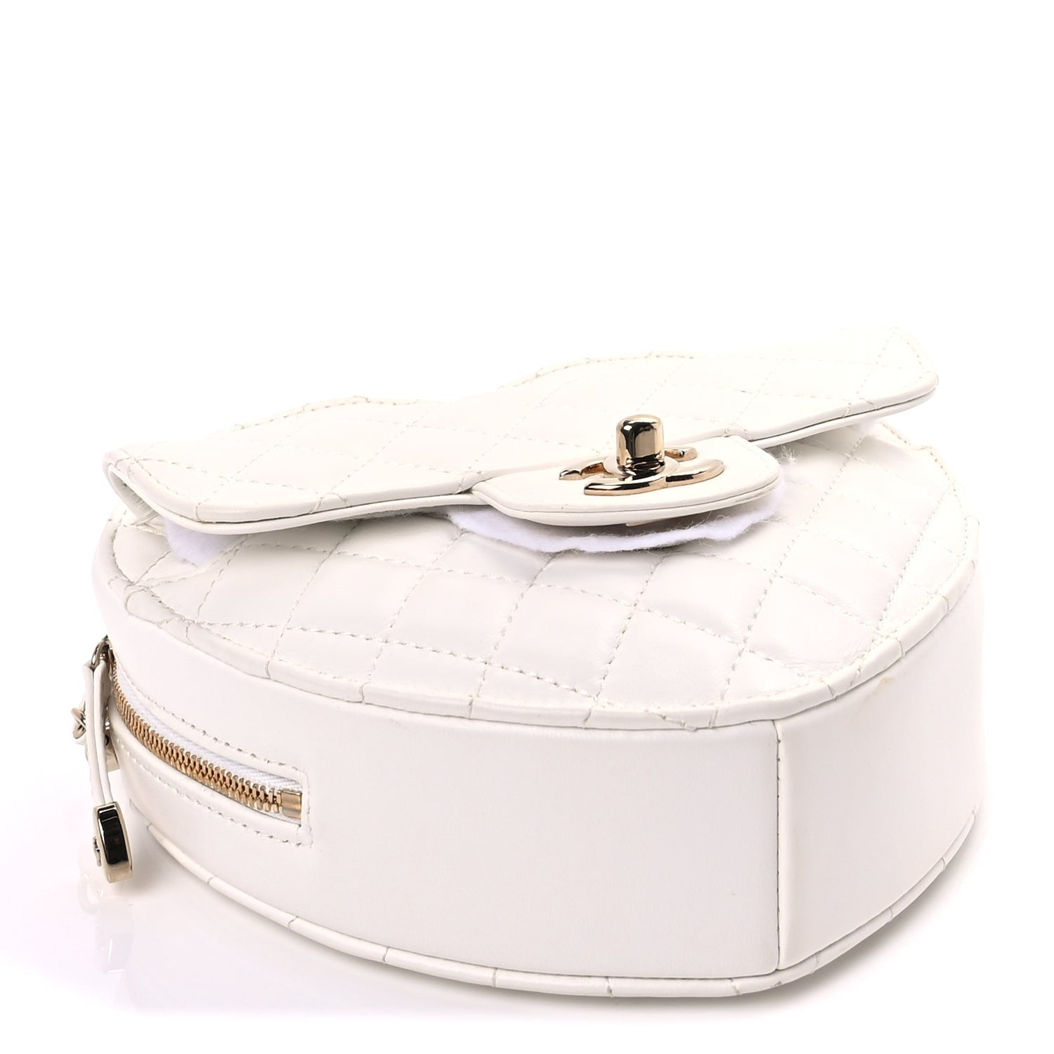 Chanel Lambskin Quilted CC In Love Heart Bag  White 4 of 9