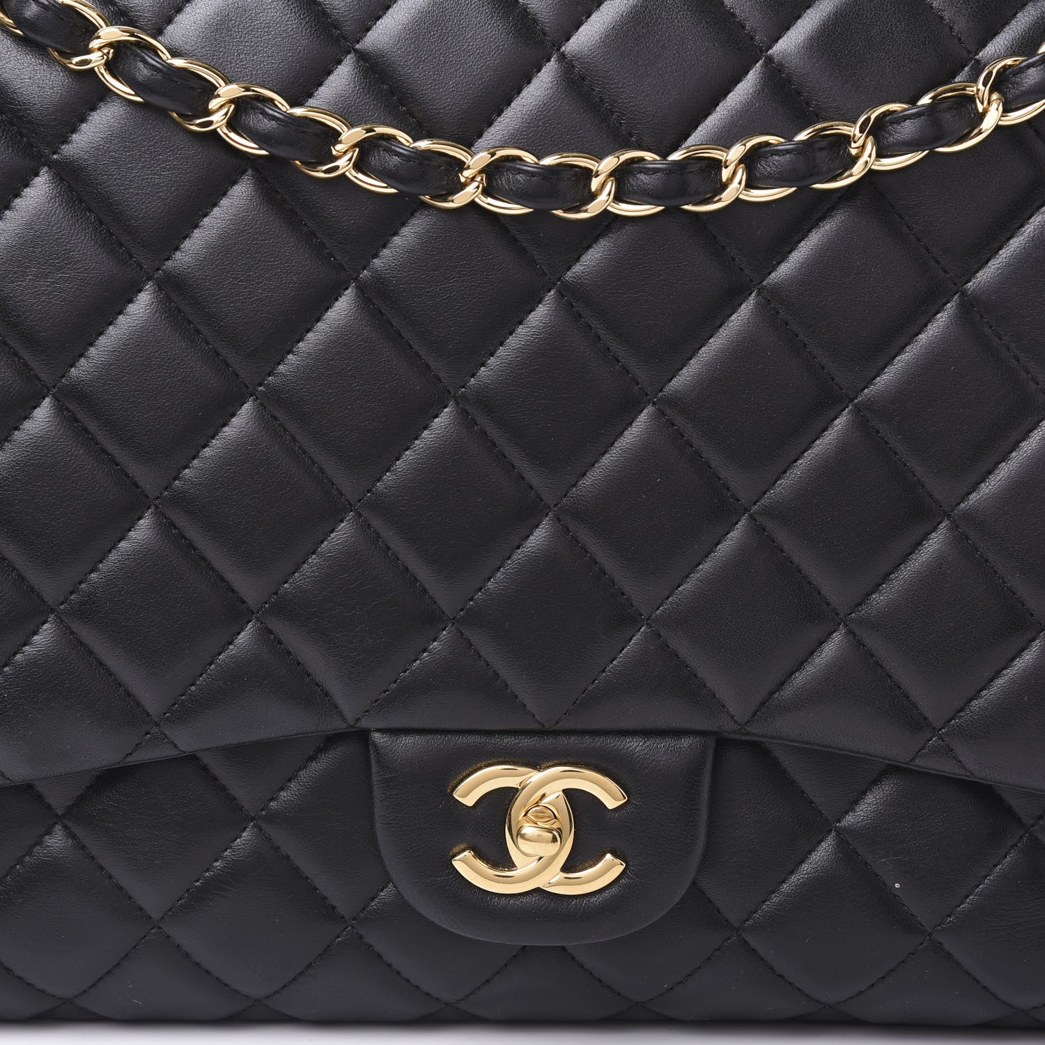 Chanel Lambskin Quilted Maxi Single Flap Black 9 of 10